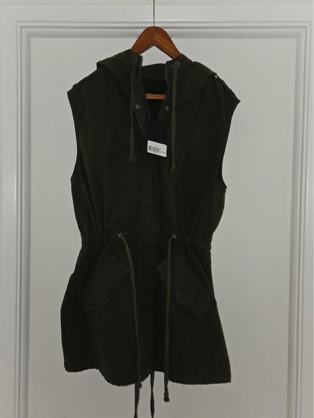 The Kooples Khaki Denim Vest (S)